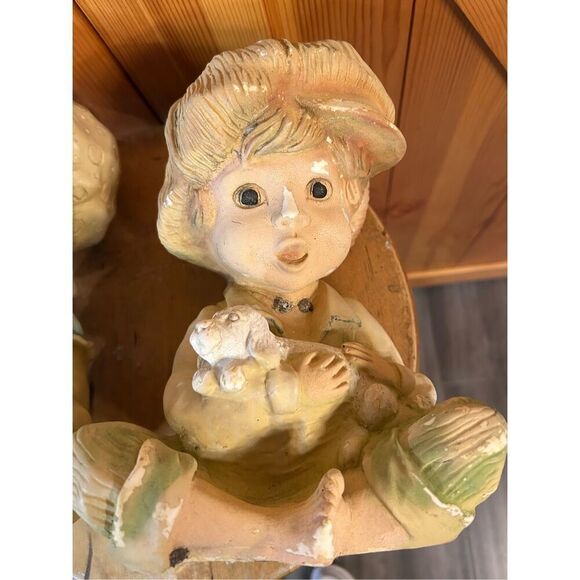 Alice & Andy Chalkware Statues Lawn Ornaments Universal Statuary 1974 - Picture 8 of 14